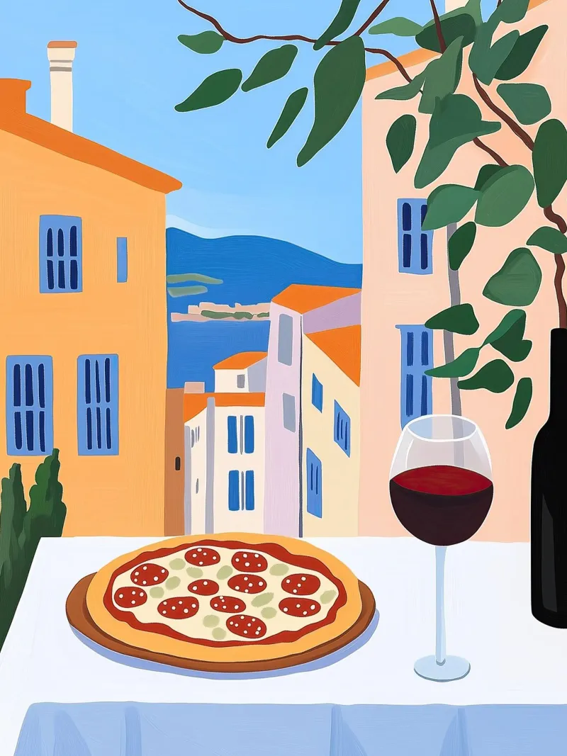 Italian Pizza tela con Cornice a cassetta da Art Center