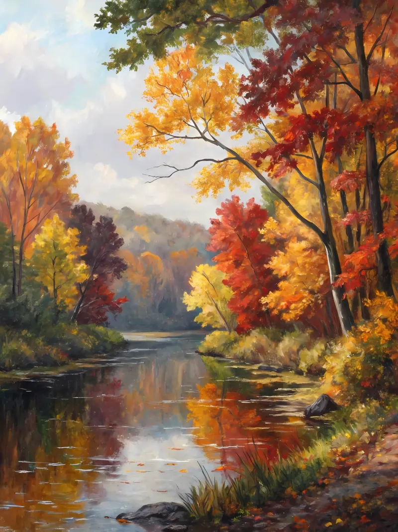 Autumn's Golden Reflection hahnemühle by Artistic-shop