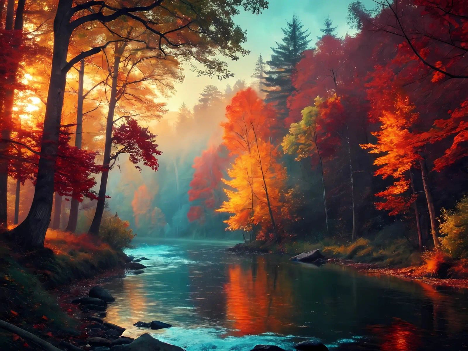 Autumn's Golden Path canvas by Artistic-shop