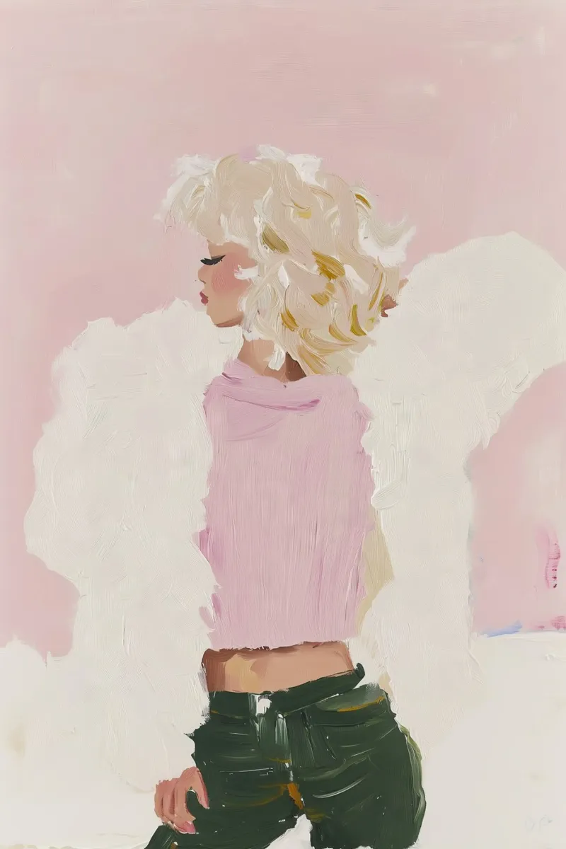 Abstrakte Frau Poster, Zeitgenössische Moderne Wandkunst Poster mit Kunststoffrahmen von Little Lila