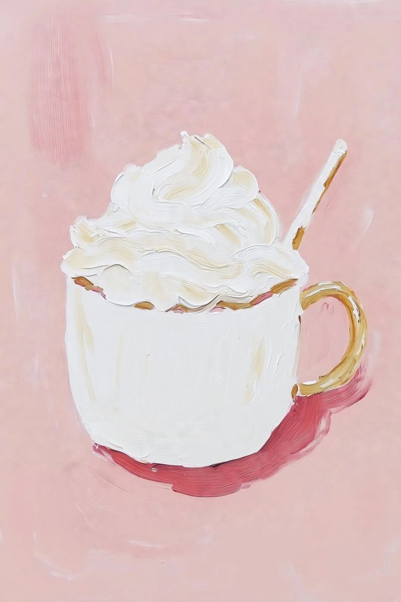 Hot Chocolate Poster, Rosa Zeitgenössische Wandkunst, Moderne Kunst Poster von Little Lila