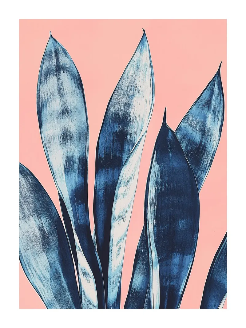 foglie di sansevieria poster con telaio in plastica da Flora & Horizon
