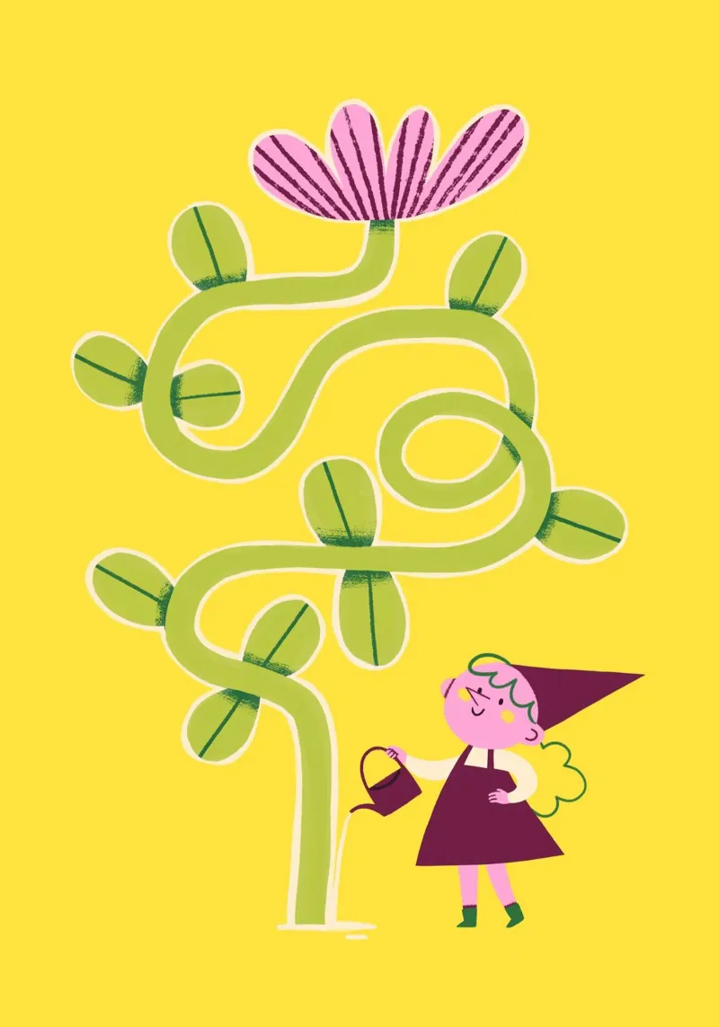 Blumen gießen im Garten poster da JillGori