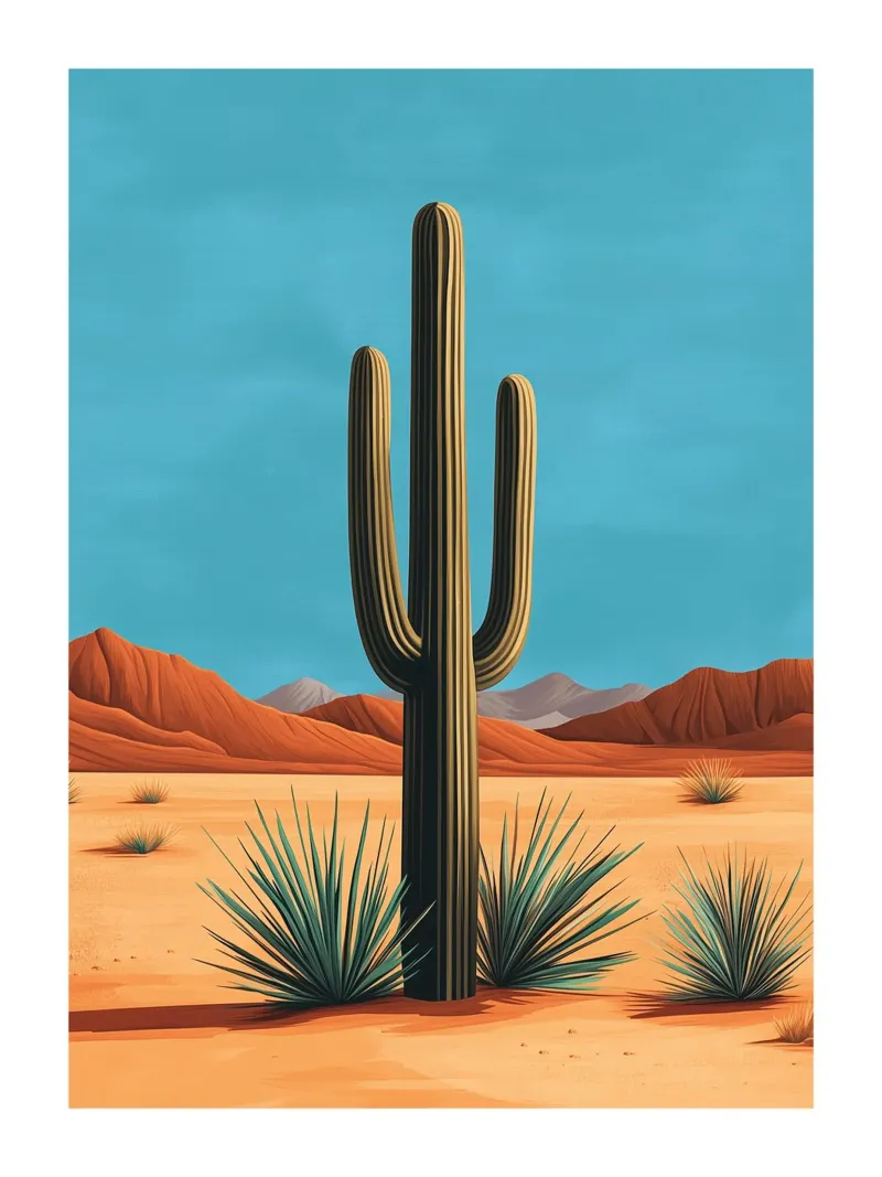 Desert cactus acrylic glass by Flora & Horizon