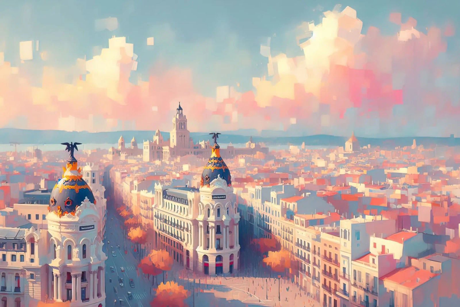 Madrid pastel poster poster by ARTVI-SHOP