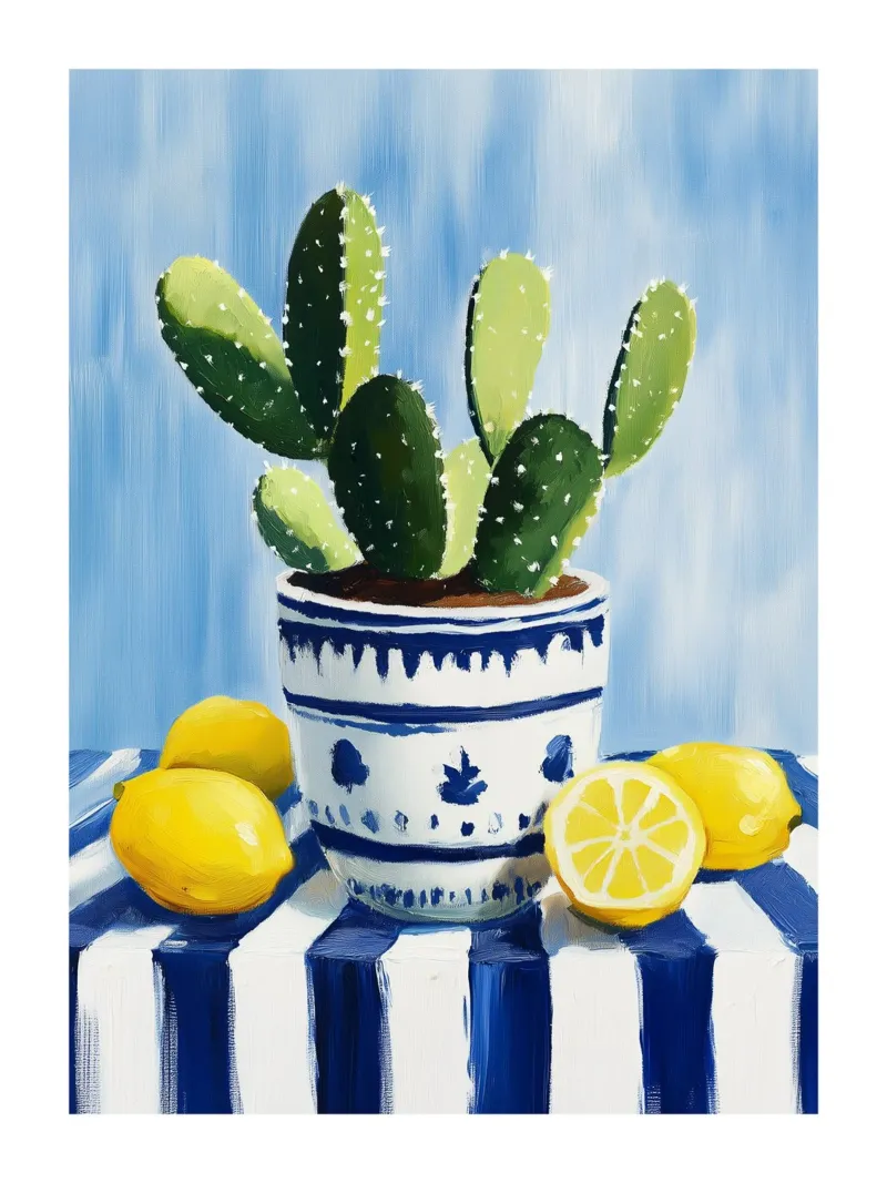 Cactus e limoni in vaso poster da Spice & Style