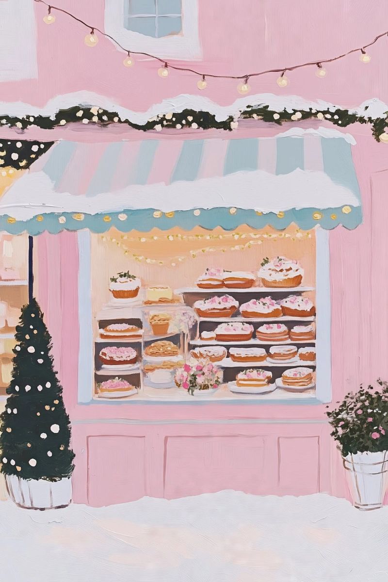 Bakery Pink Wall Art, Cute Paris Print, Trendy Wall Art poster by Little Lila