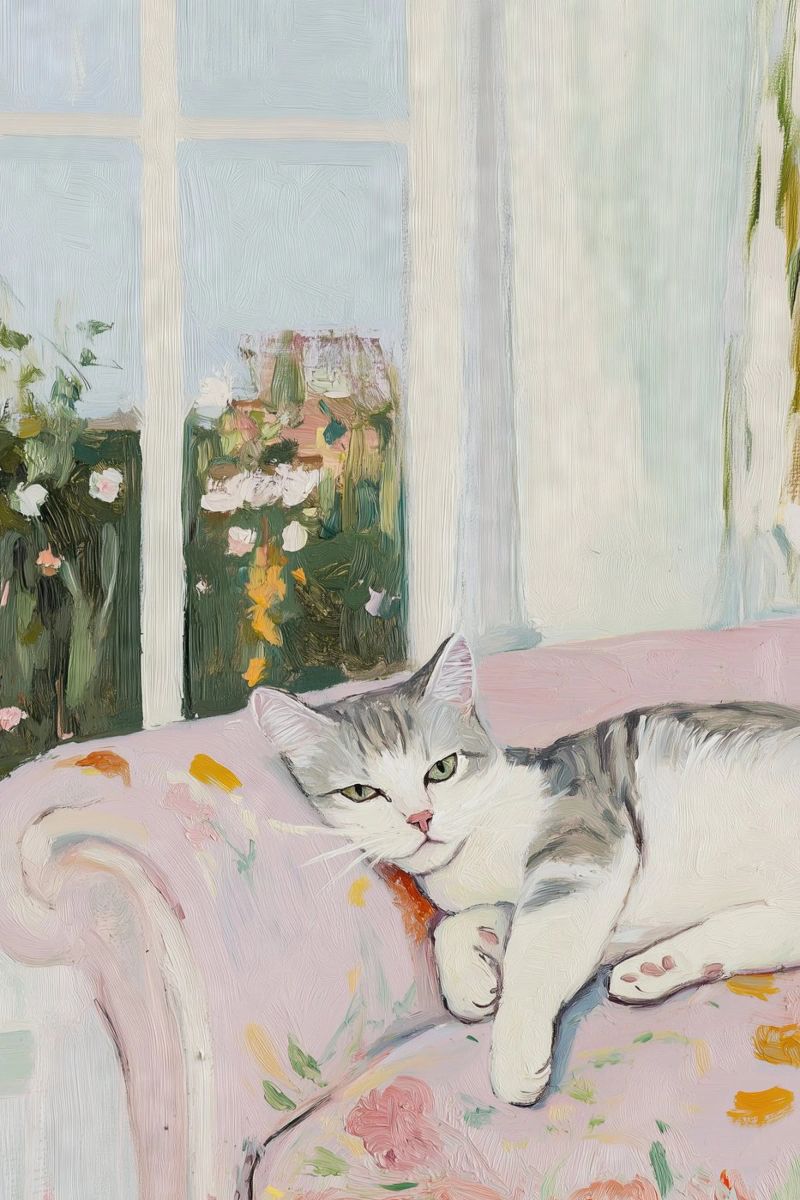 Katze Poster, Abstrakte Kunst, Zeitgenössische Kunst, Modernes Poster Poster von Little Lila