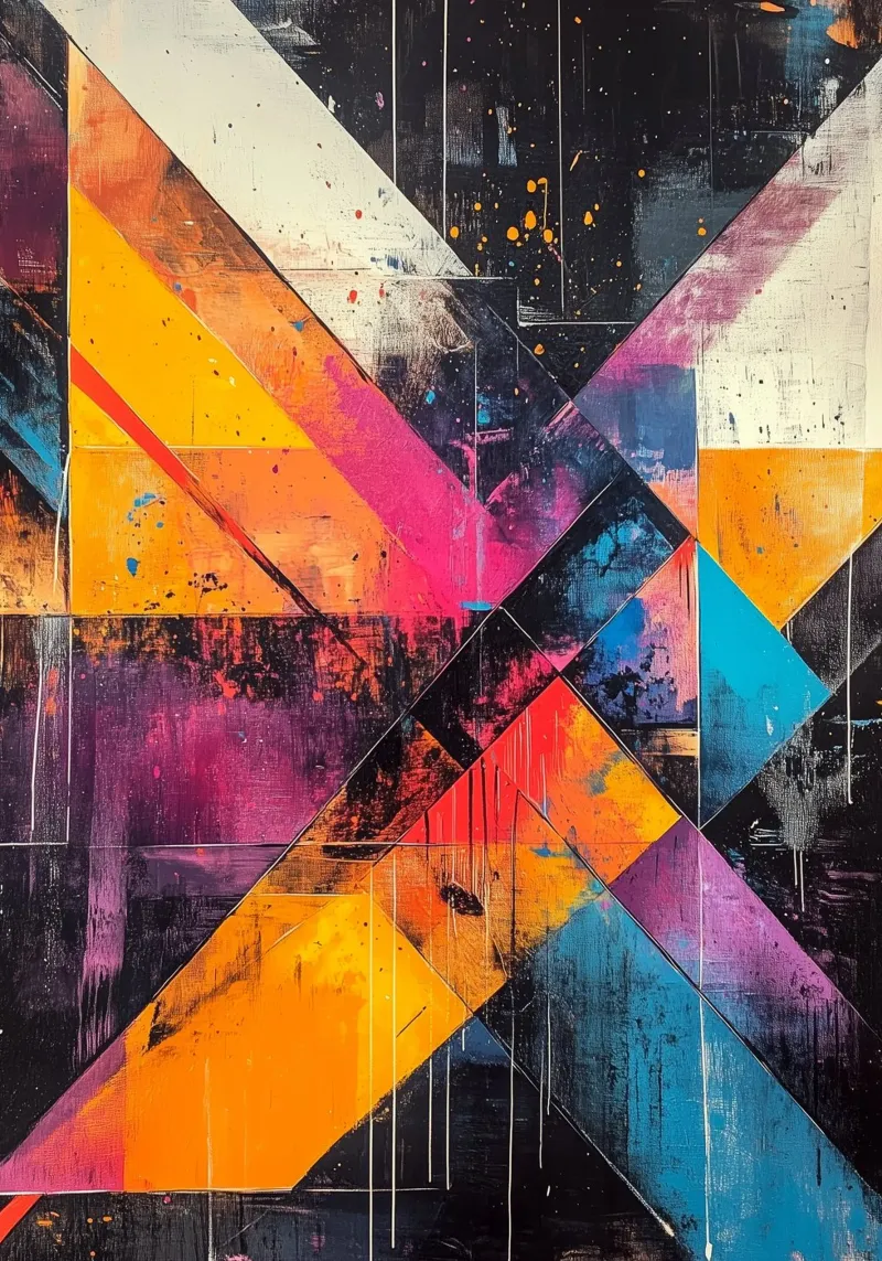 Moderne abstractie vormen en kleuren canvas van Justyna Jaszke JBJart