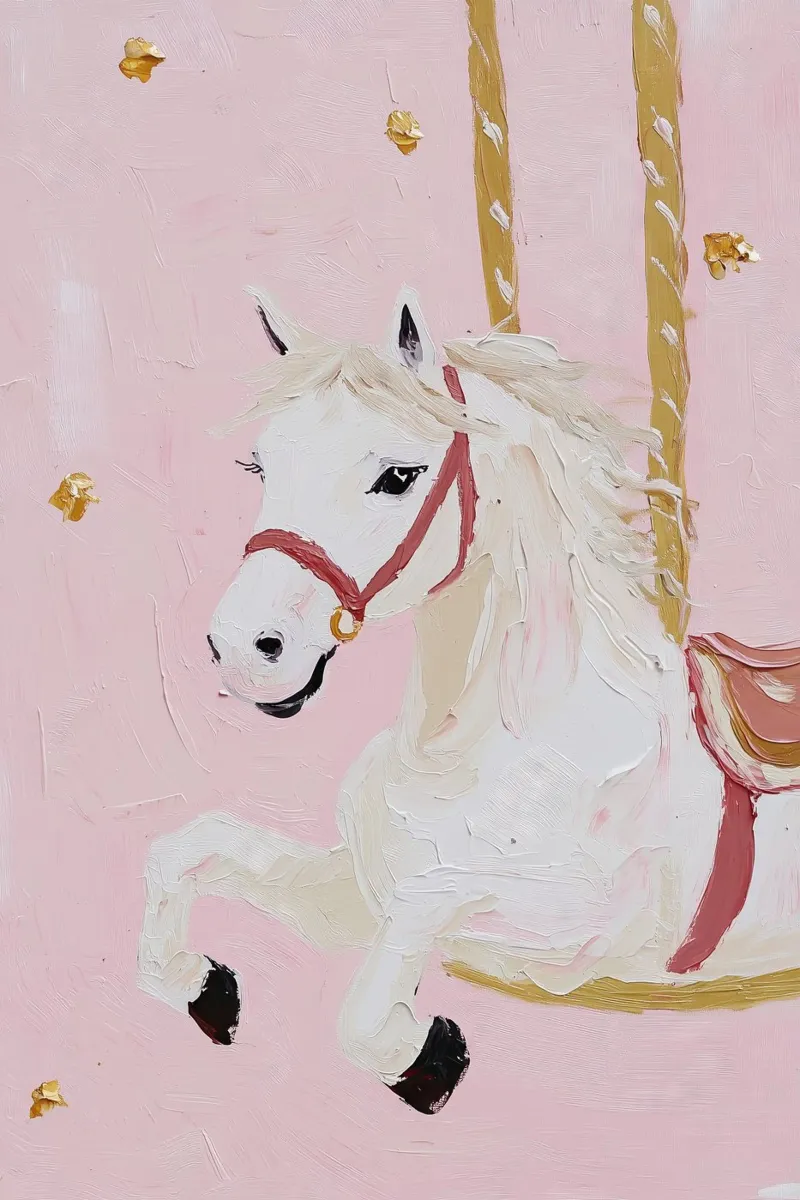 Stampe per la cameretta, stampe per la stanza dei bambini, decorazioni per la stanza dei giochi Cavallo alluminio dibond da Little Lila