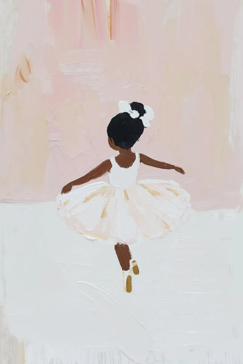 Stampa per la cameretta, Poster Ballerina rosa, Ballerina d'arte tela con Cornice a cassetta da Little Lila