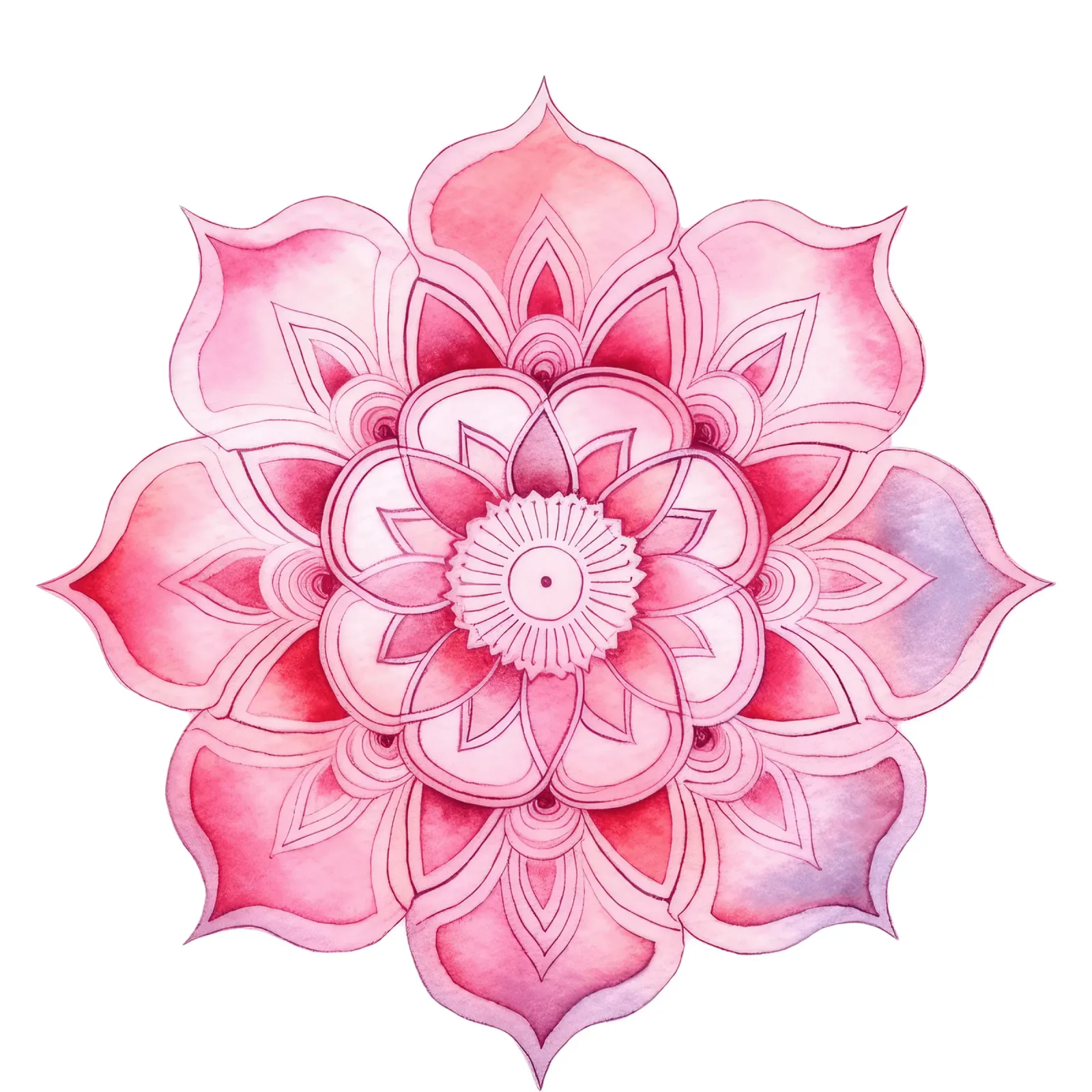 Mandala rosa acquerellato pellicola backlit da Spiritual Touch
