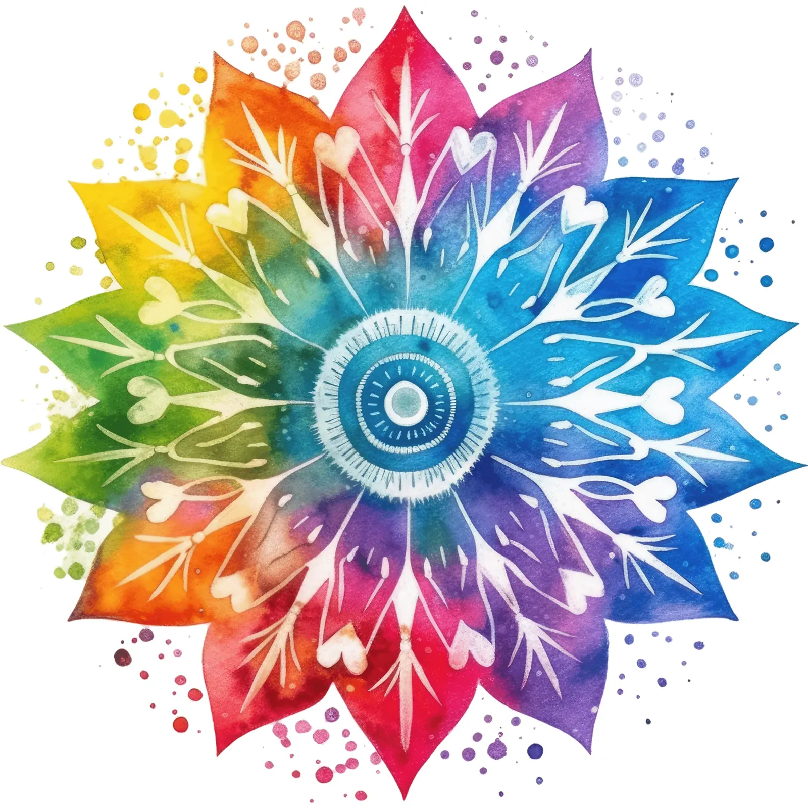 Mandala arcobaleno acquerellato pellicola backlit da Spiritual Touch