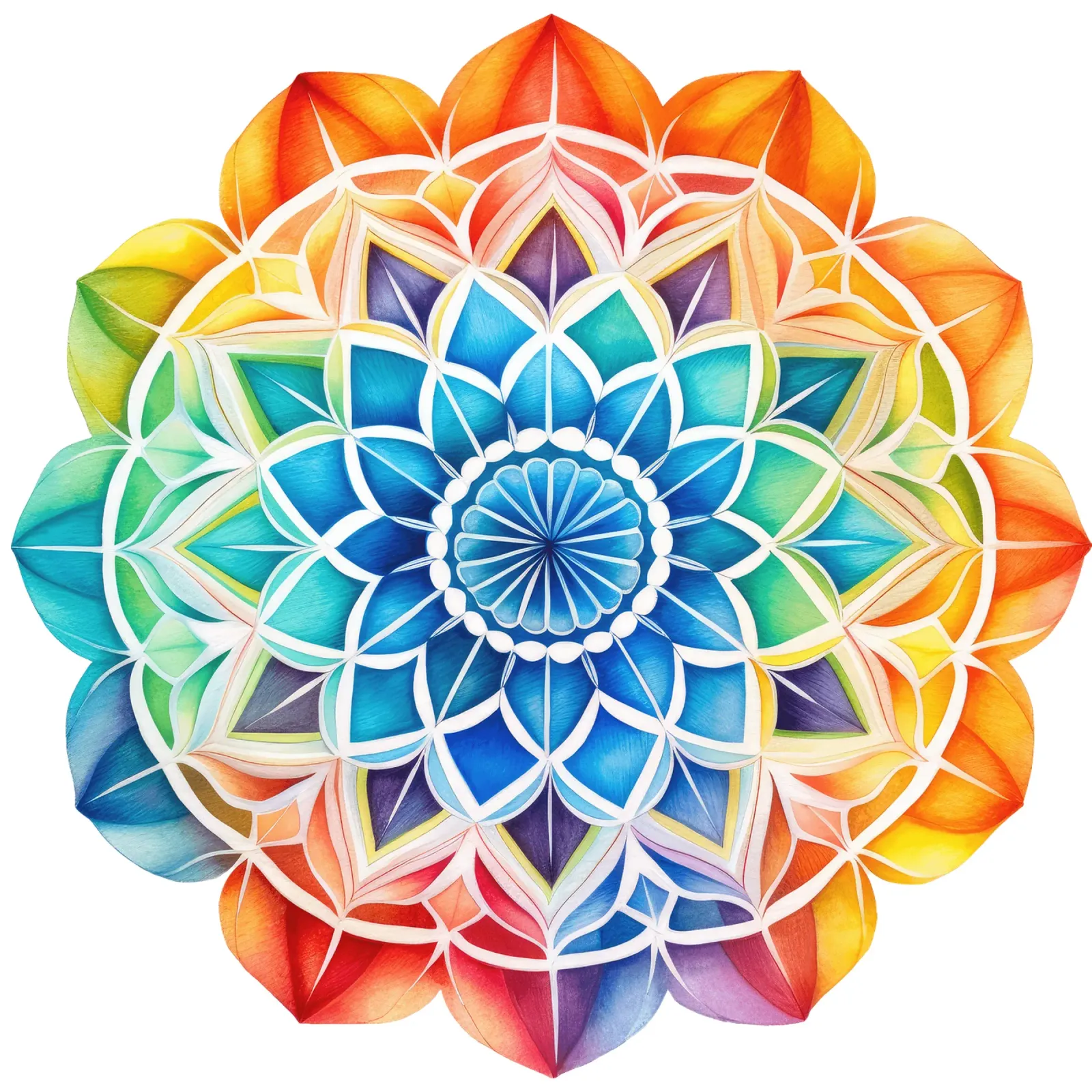 Mandala arcobaleno acquerellato pellicola backlit da Spiritual Touch