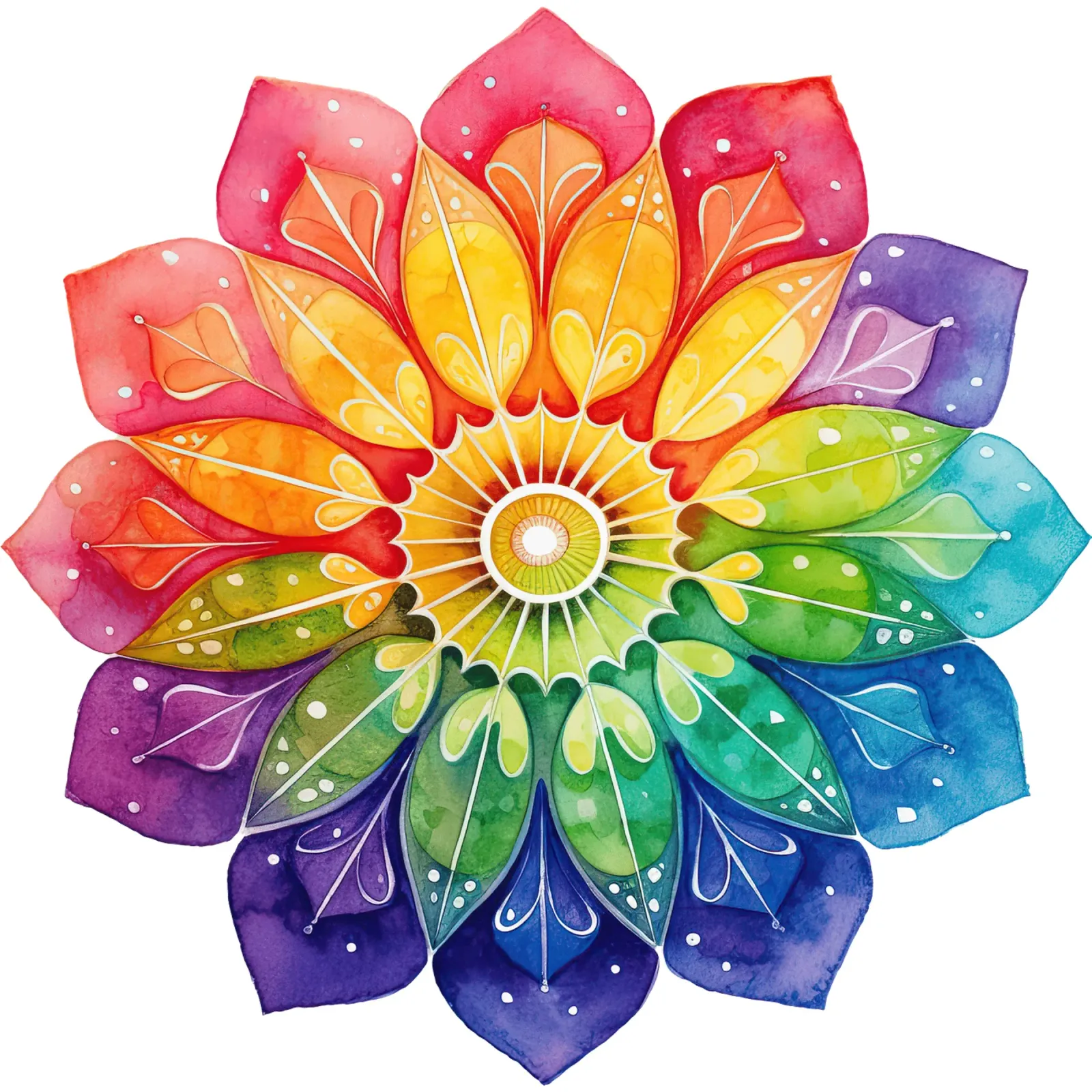 Mandala arcobaleno acquerellato pellicola backlit da Spiritual Touch