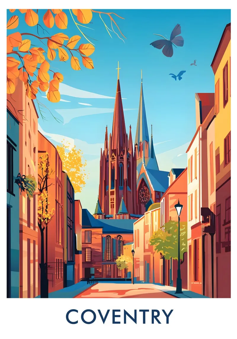 Coventry Cathedral in Coventry City England poster da Travelstudio