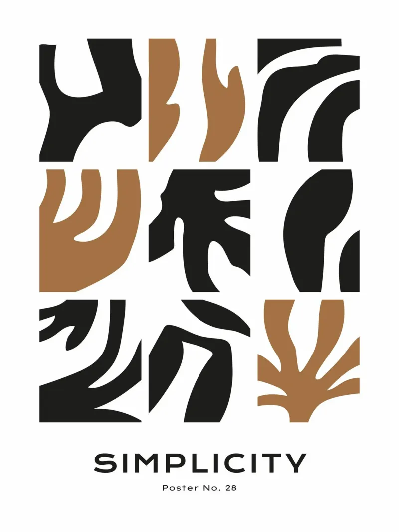 Simplicity No 03 poster con telaio in alluminio da treechild