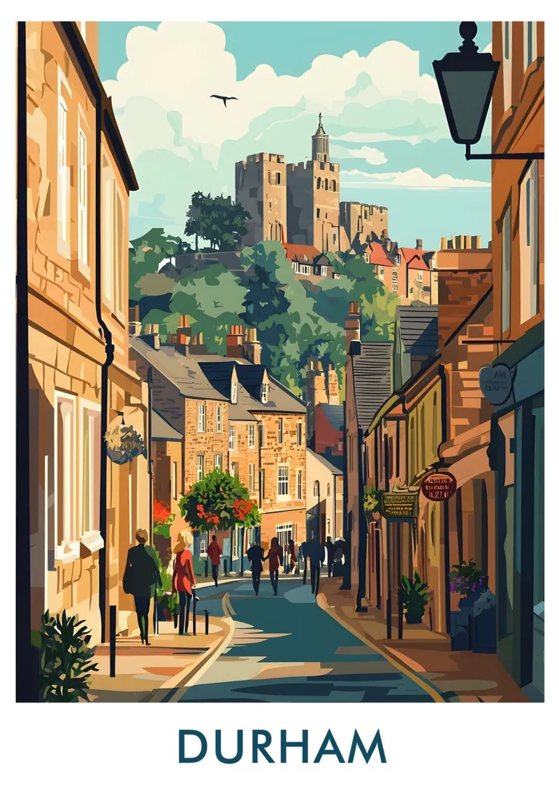 Durham City in England tela con Cornice a cassetta da Travelstudio