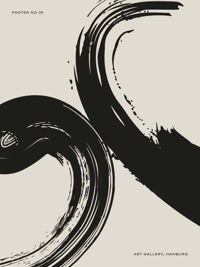 Poster Abstract No 01 poster con telaio in legno da treechild