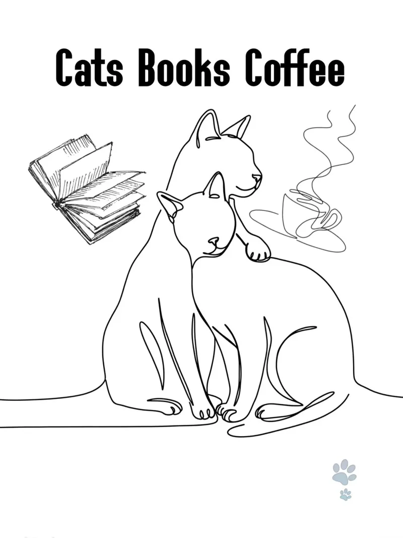 Cats Books Coffee backlit film by catsforyou