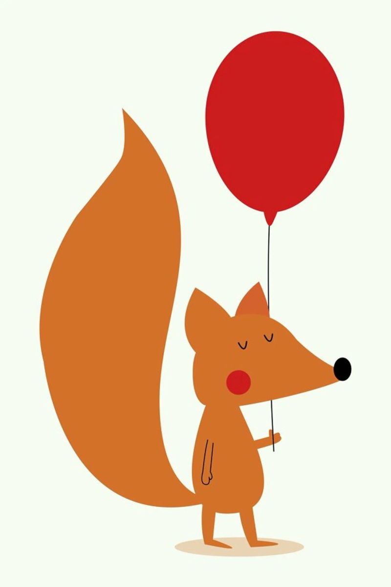 Fox with a Red Balloon pellicola backlit da Karin Bijlsma
