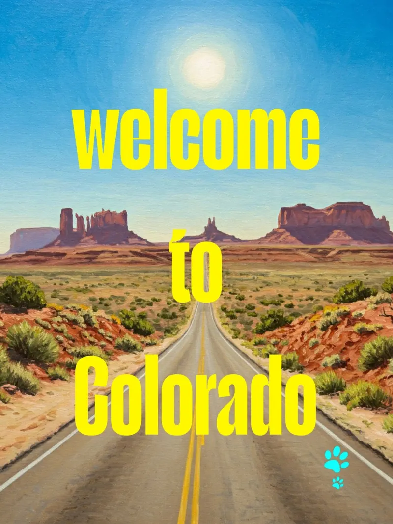 Welcome To Colorado poster con telaio in alluminio da catsforyou