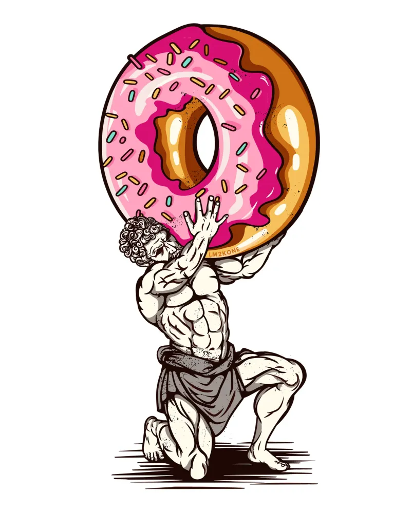 Donut Atlas canvas with Floater frame by LM2KONE