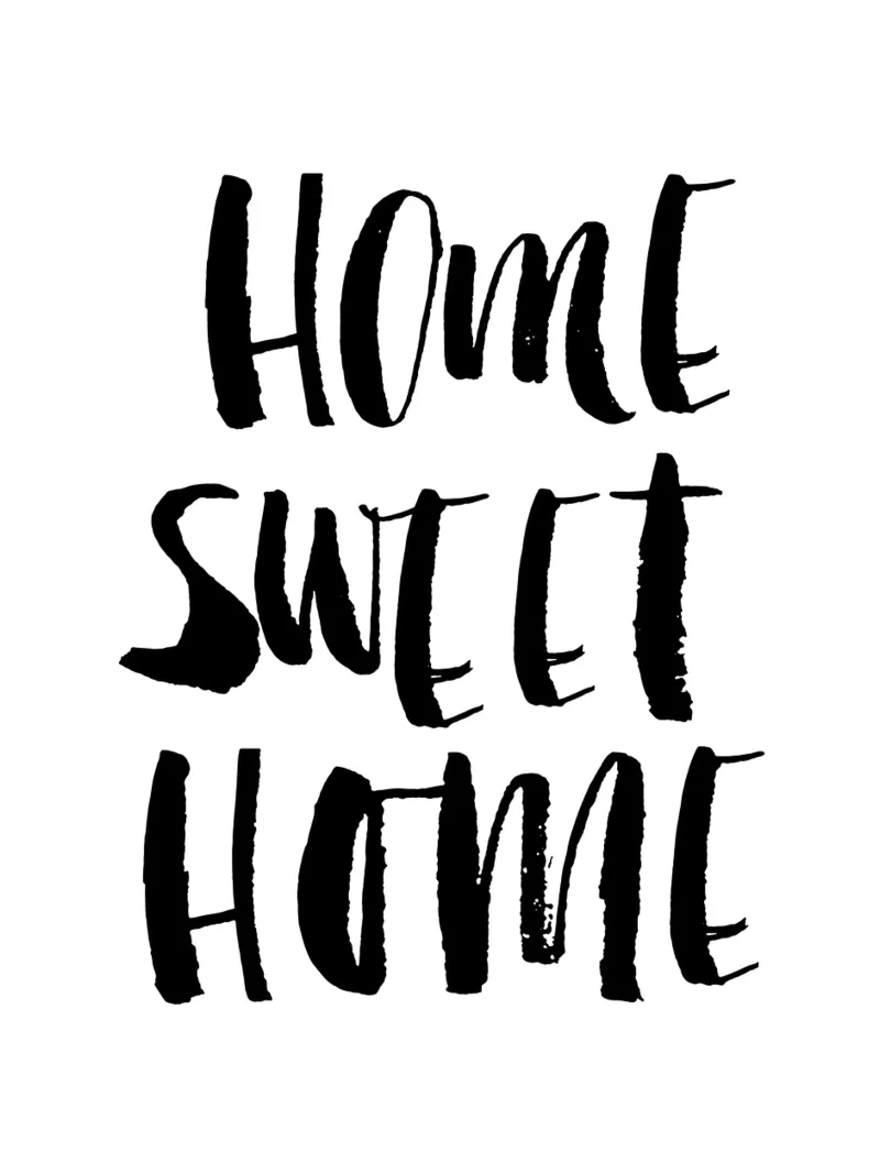 Home Sweet Home Design tipografico in bianco e nero pellicola backlit da THE MOTIVATED TYPE