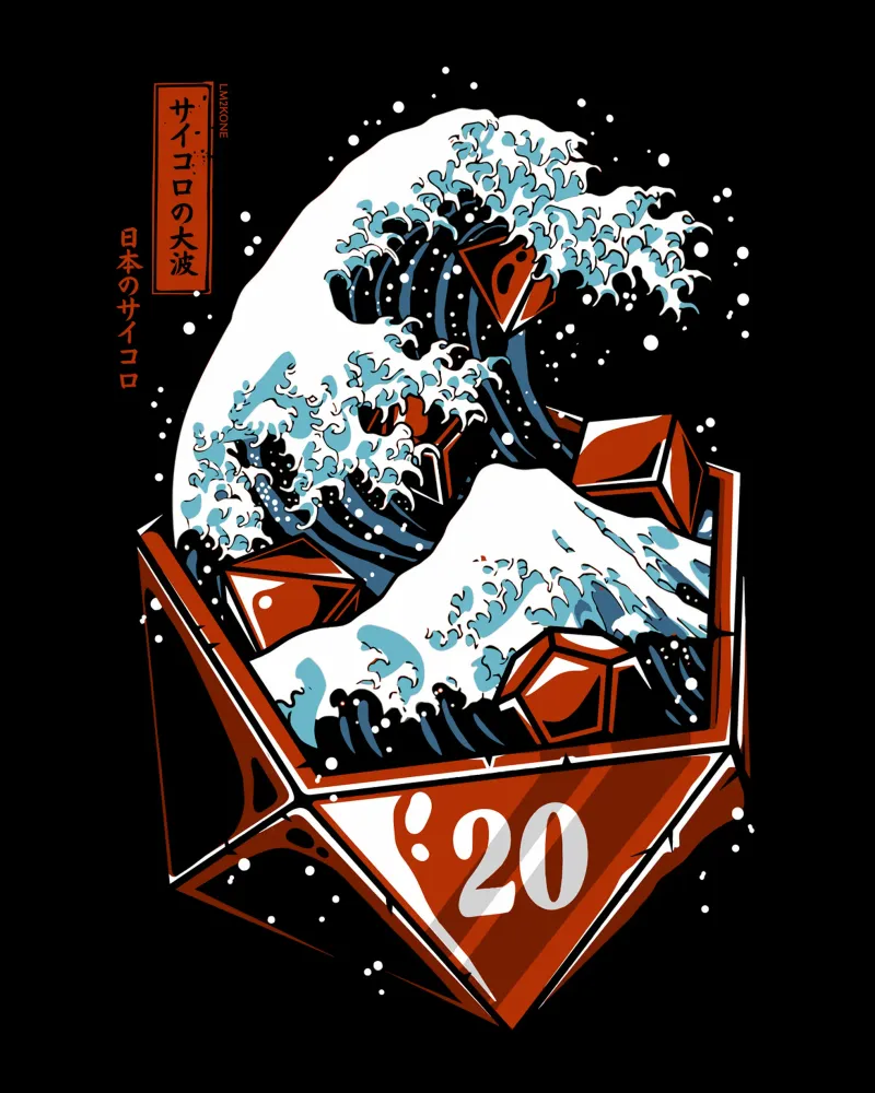The Great Wave Of Dices canvas with Floater frame by LM2KONE