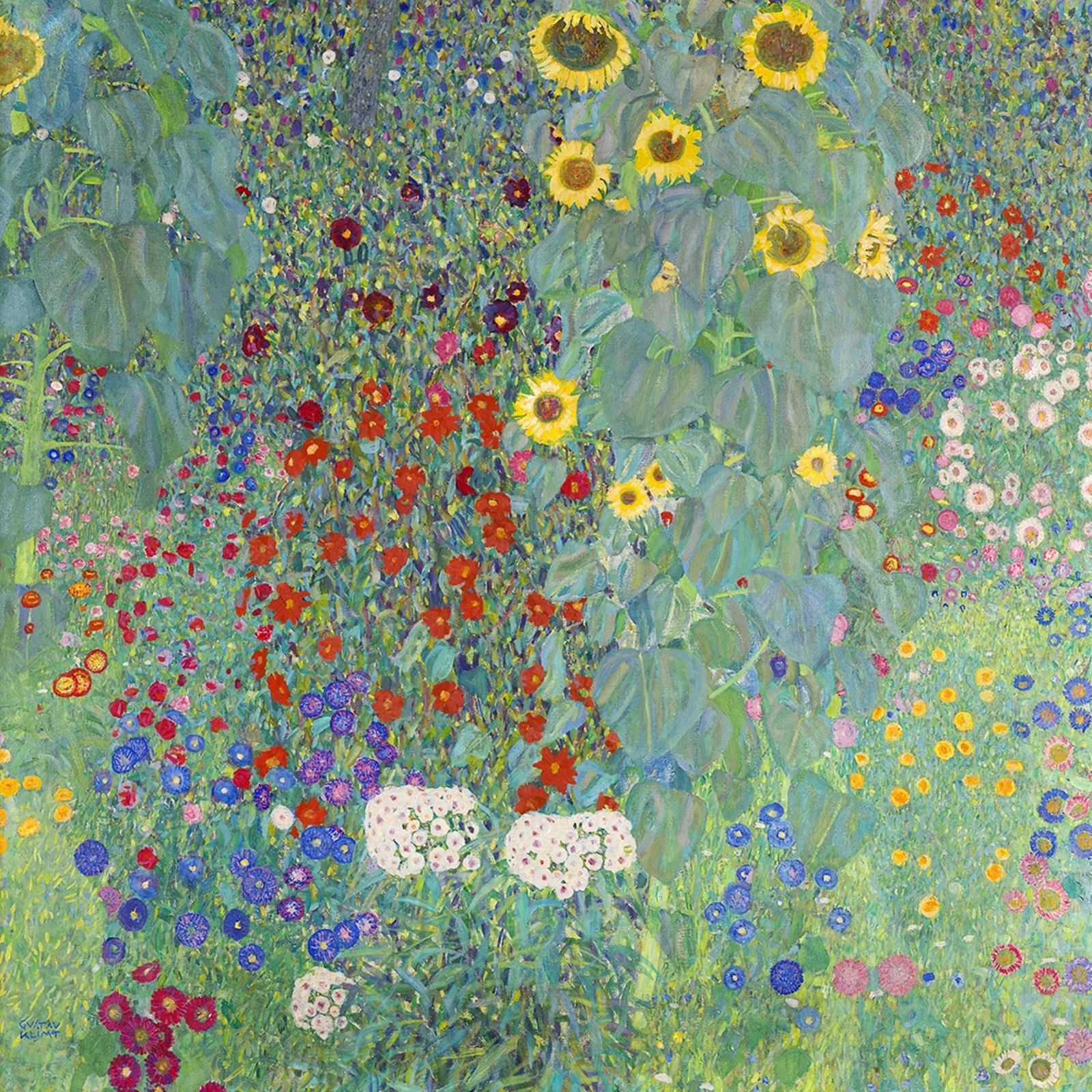 Gustav Klimt's Farm Garden with Sunflowers poster de Venus Art