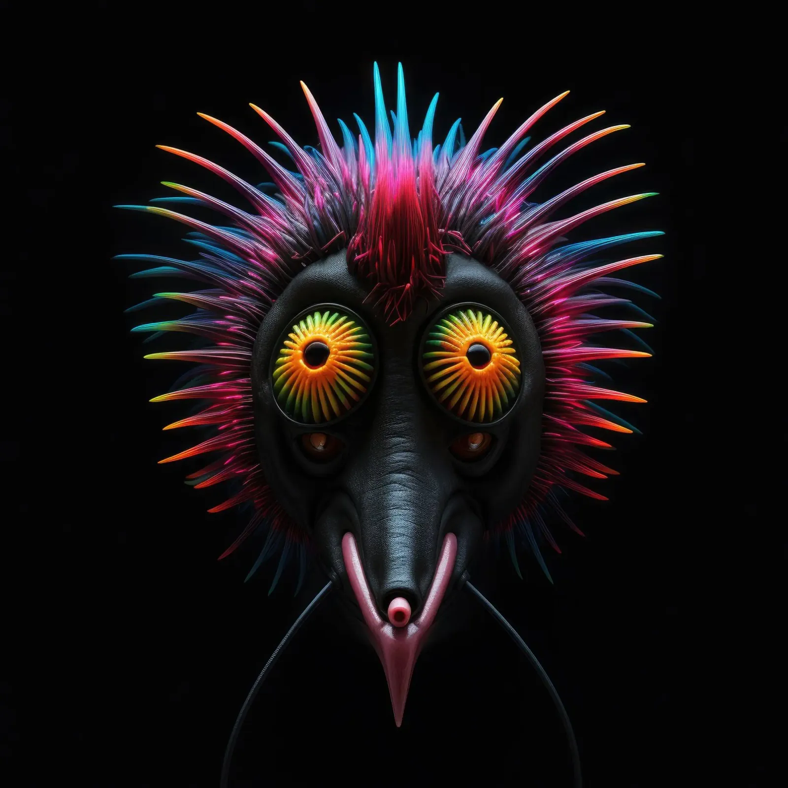 Neon incandescente Aye-aye pellicola backlit da Animal Portraits