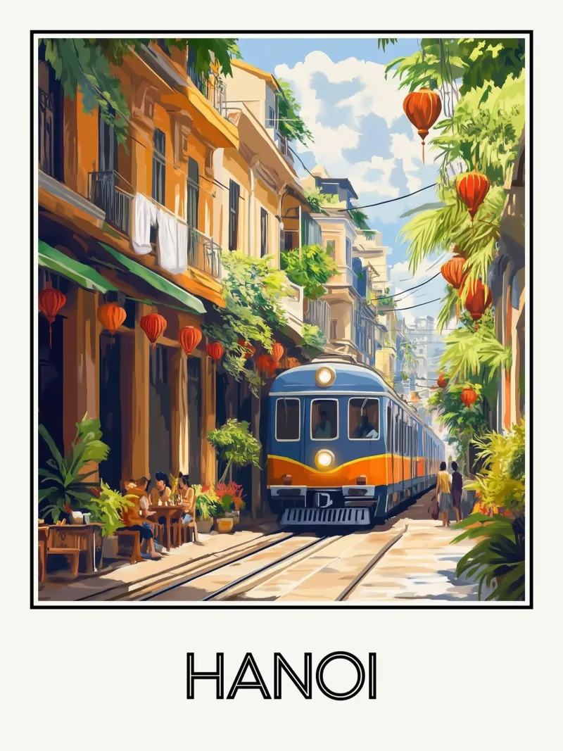 Hanoi poster con telaio in alluminio da Frame the World