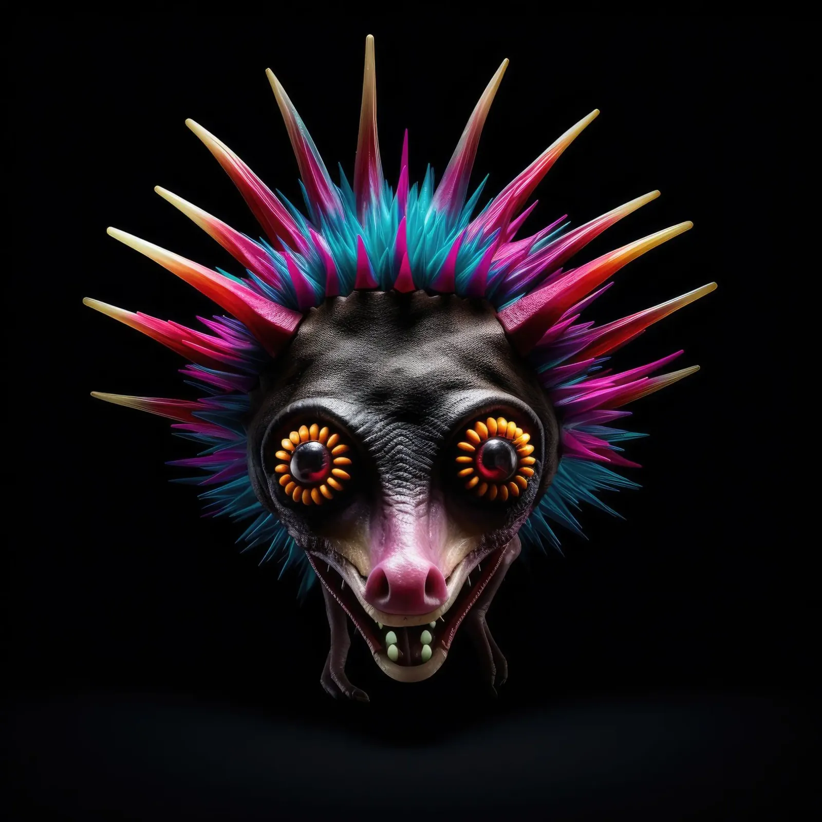 Neon incandescente Aye-aye pellicola backlit da Animal Portraits