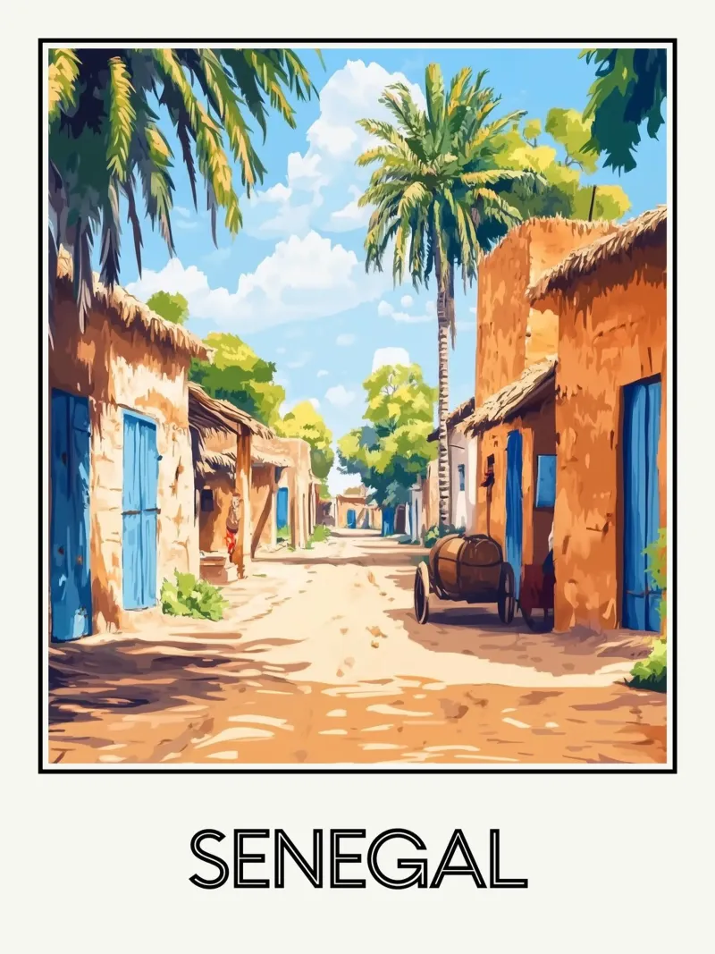 Senegal canvas met Baklijst van Frame the World