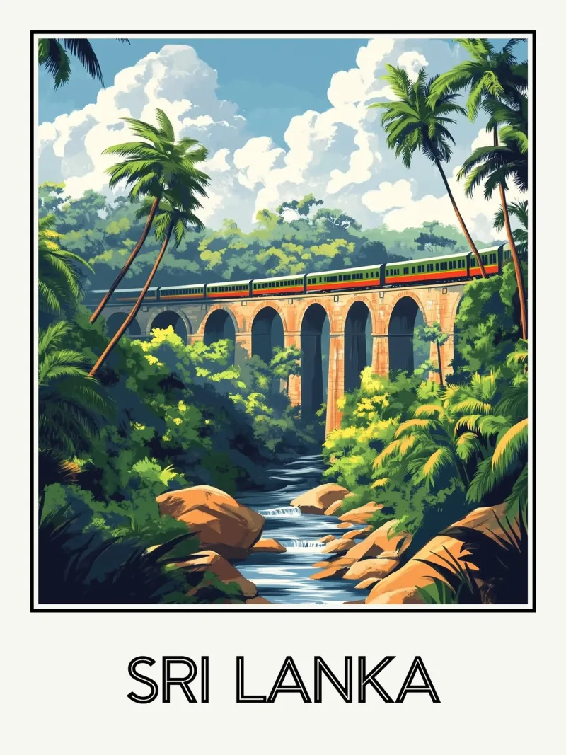 Sri Lanka poster con telaio in legno da Frame the World