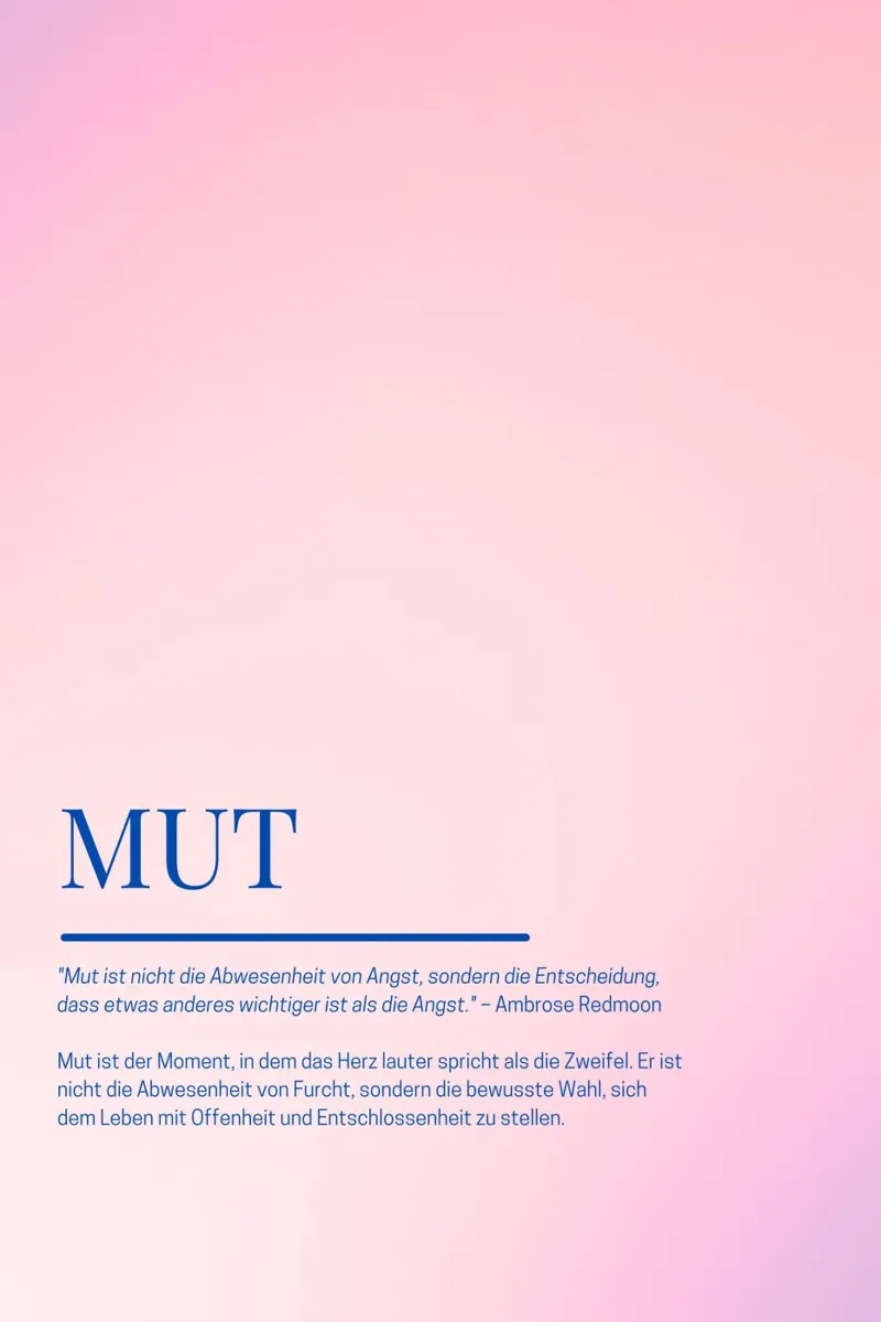 Achtsamkeits-Poster „Mut“ – Stärke beginnt in dir tela con Cornice a cassetta da Grünkraftwerk