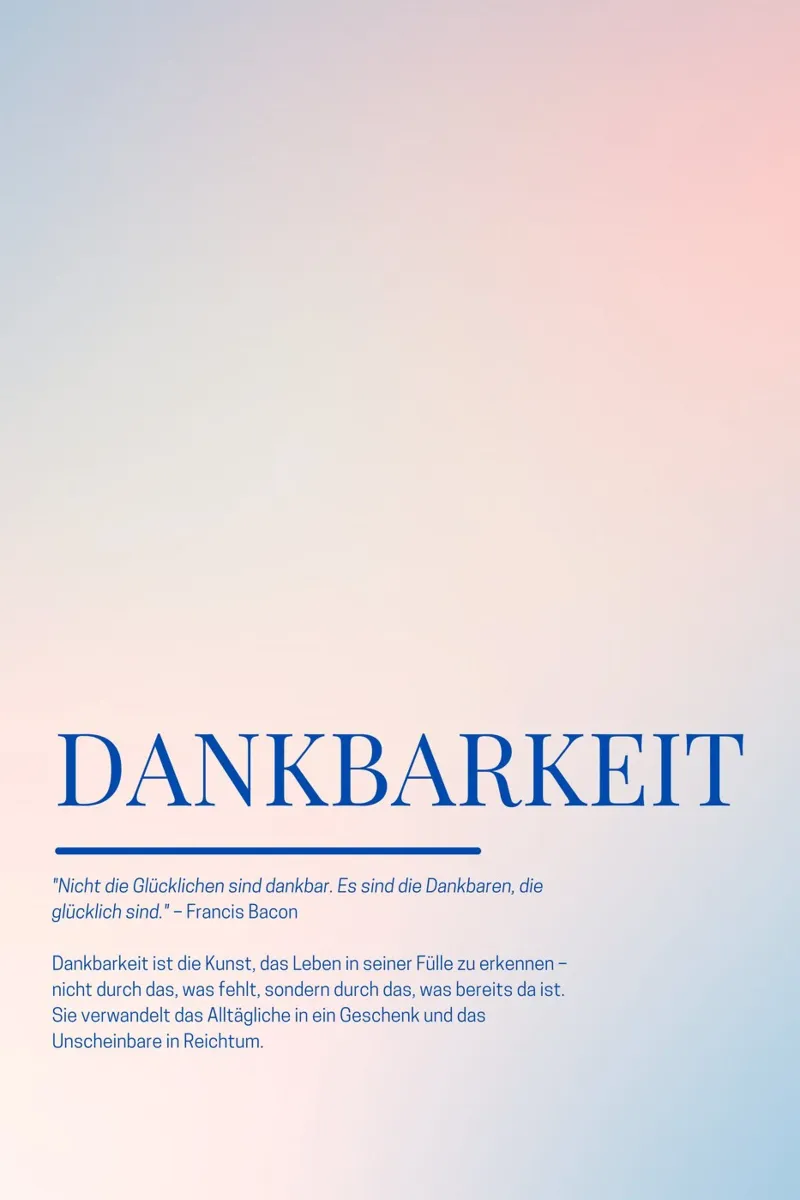 Achtsamkeits-Poster „Dankbarkeit“ – Die Kunst, das Leben wer tela con Cornice a cassetta da Grünkraftwerk