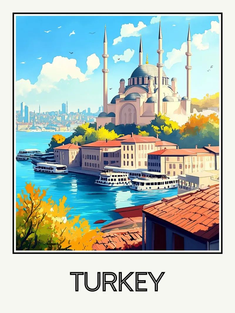 Turquie tela con Cornice a cassetta da Frame the World