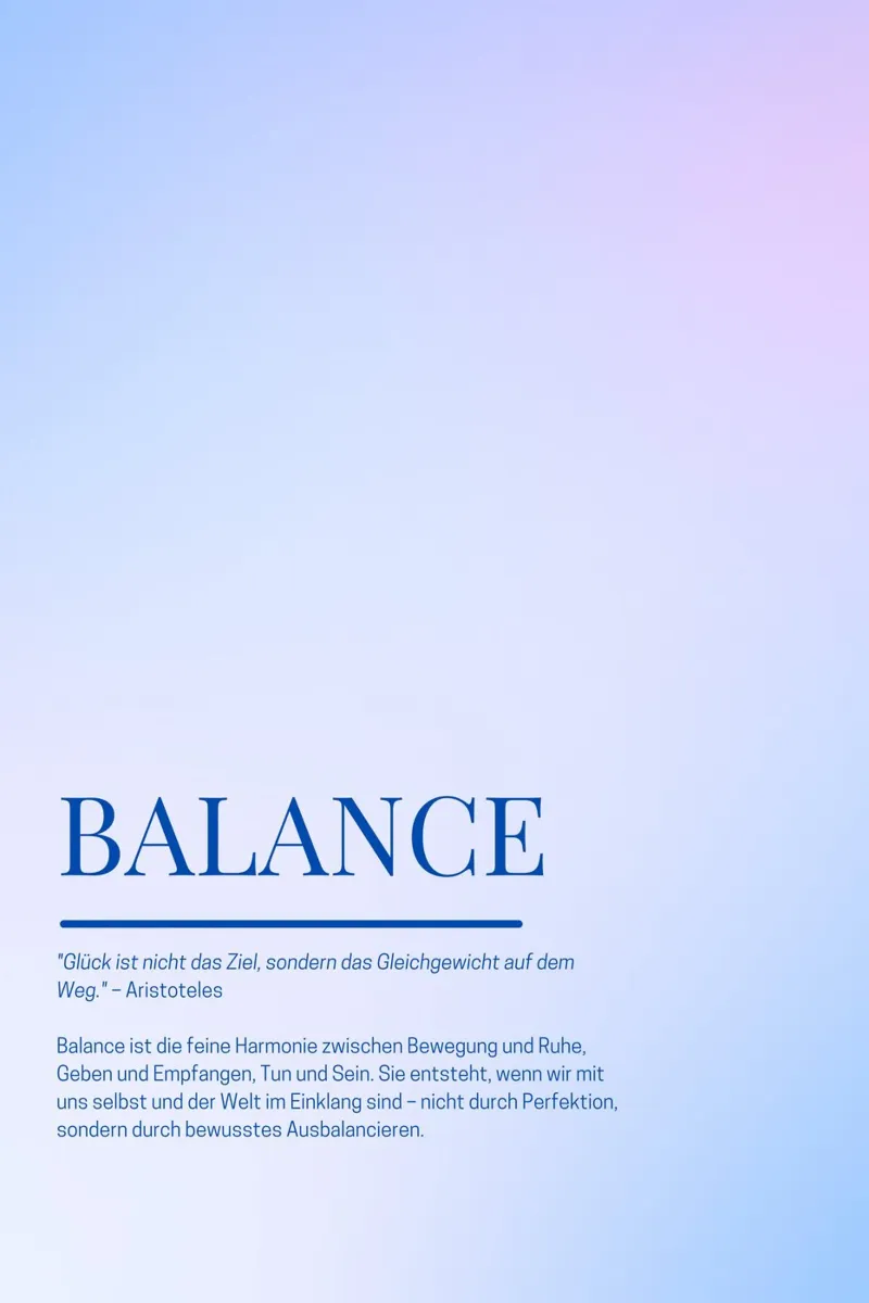 Achtsamkeits-Poster „Balance“ – Finde deine innere Mitte Alu-Dibond von Grünkraftwerk