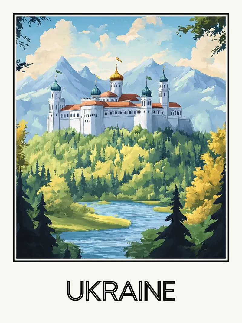 Ucraina poster con telaio in alluminio da Frame the World