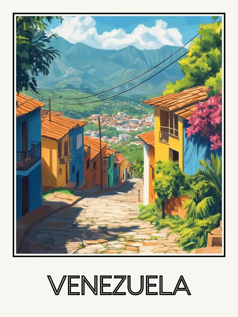 Venezuela poster con telaio in legno da Frame the World