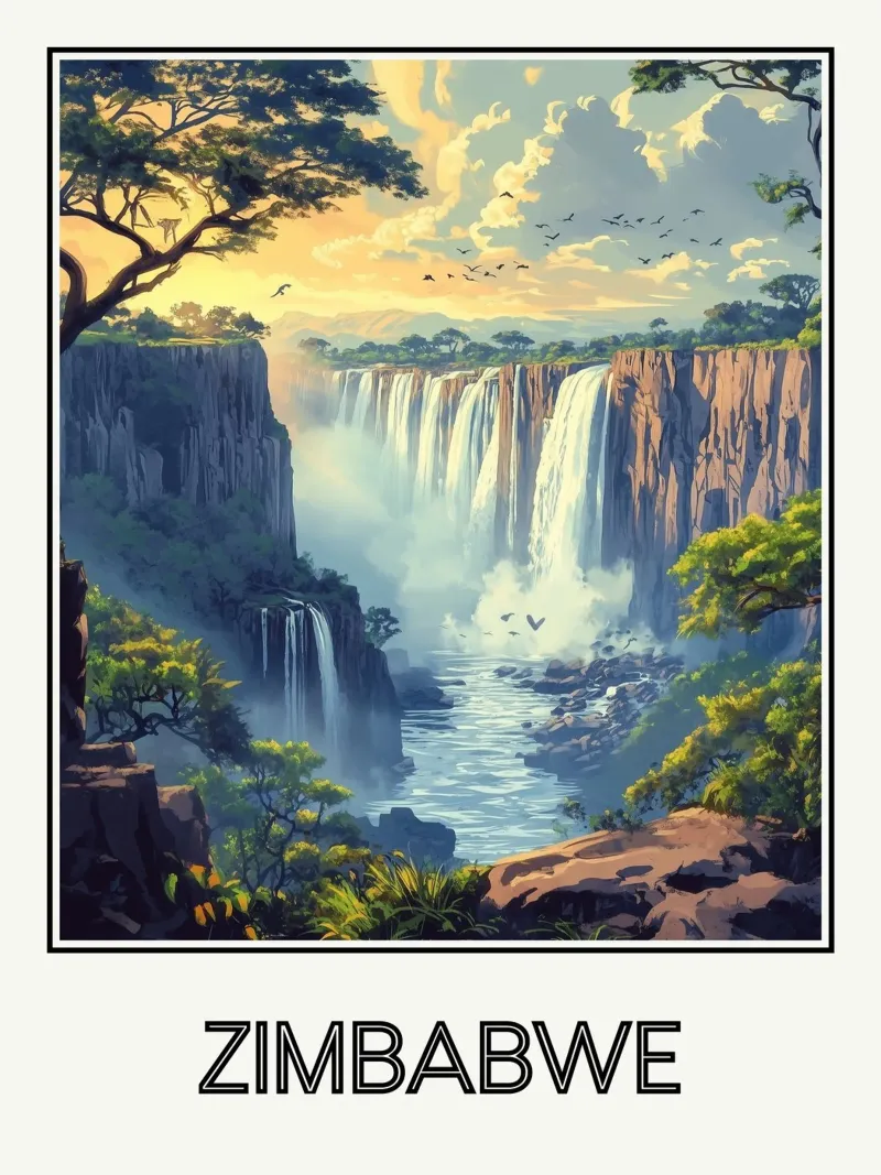 Zimbabwe poster con telaio in plastica da Frame the World