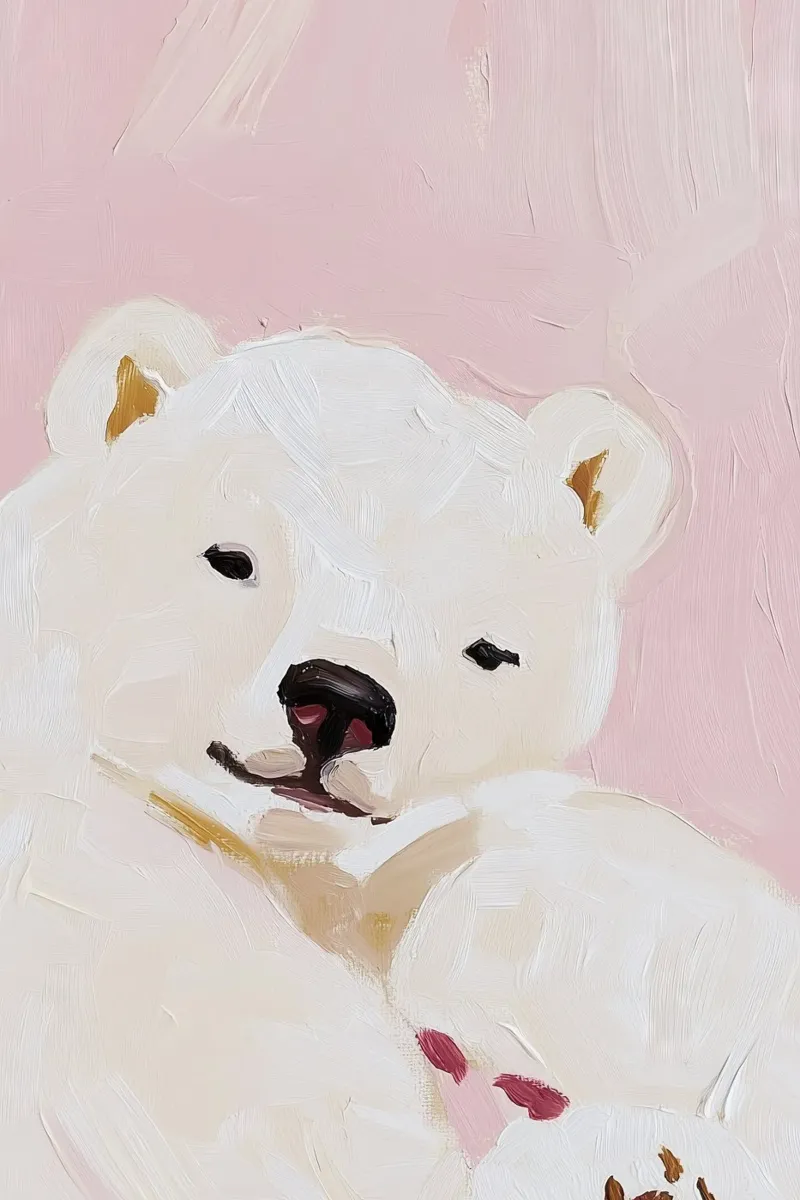 Orso polare, arte della cameretta, poster di tendenza, animale per la stanza dei giochi dei bambini pellicola backlit da Little Lila