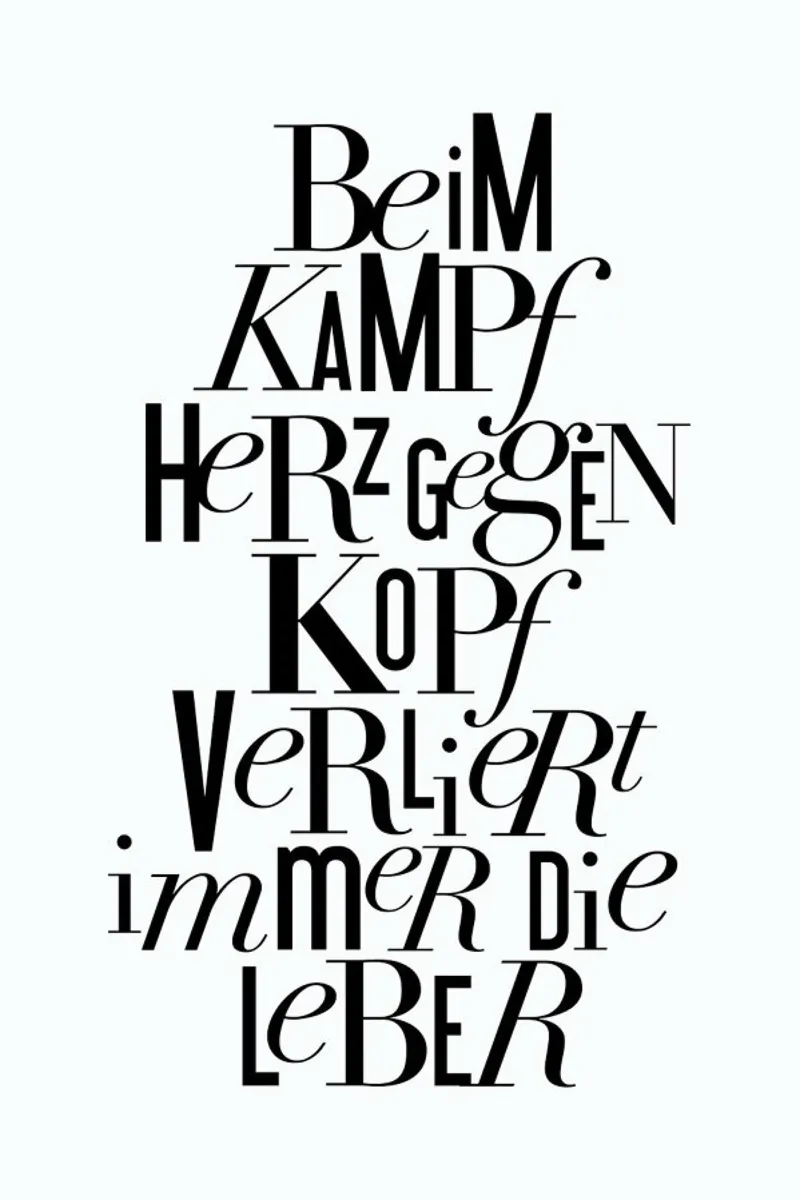 Herz gegen Kopf alluminio dibond da typealive