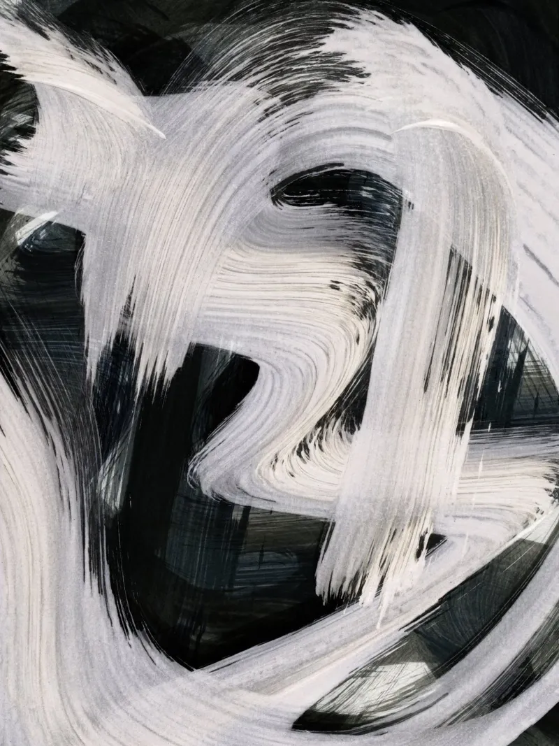 Strokes 20 | Brushstroke Abstract Black & White alluminio dibond da sabidussi