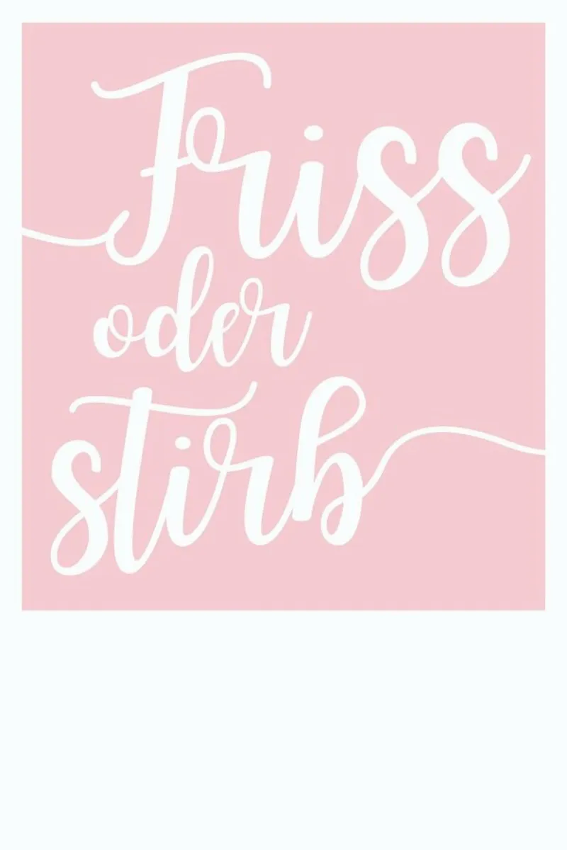Friss oder stirb poster con telaio in legno da UN-TYPISCH