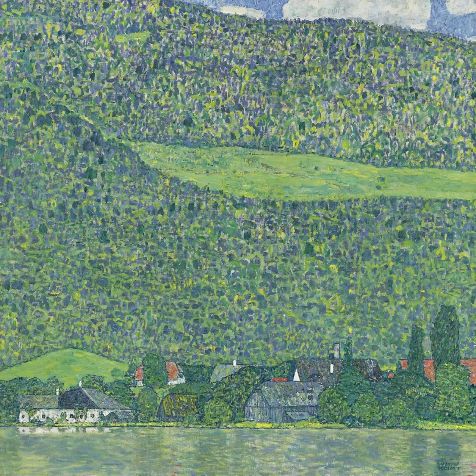 Gustav Klimt - Litzlberg sul lago Attersee poster con telaio in legno da Timeless Artworks