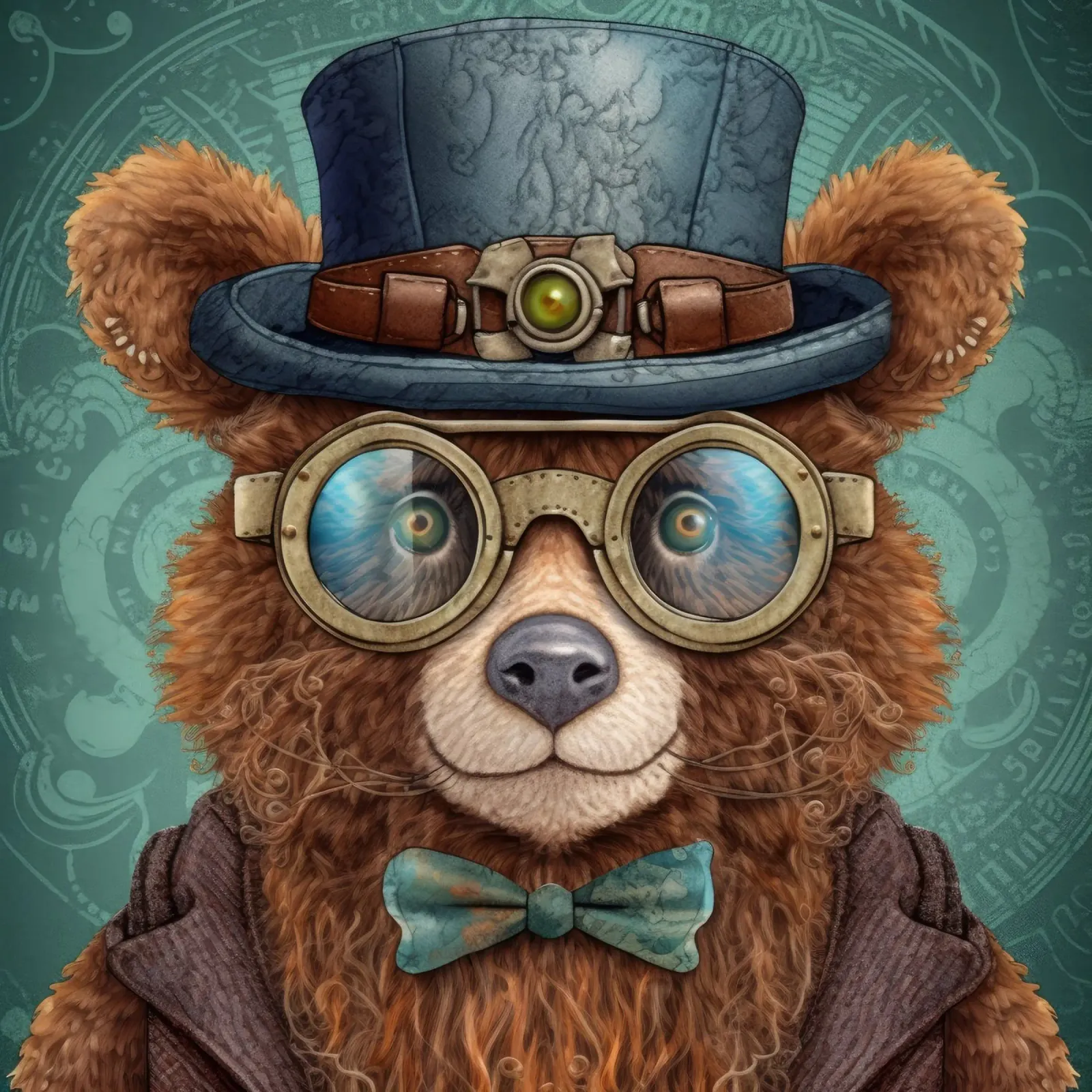 Orso marrone retrò magico poster da Funny Animals