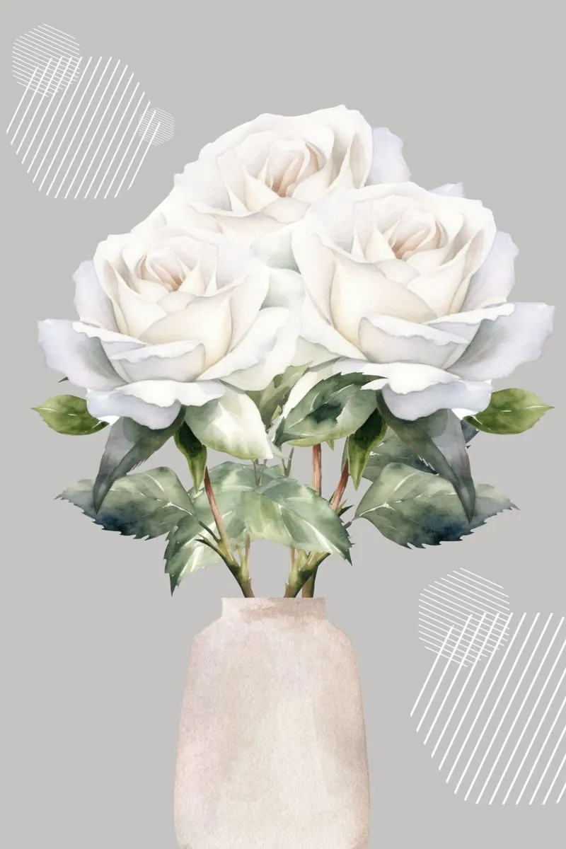 White-Rose poster avec cadre en bois de AESTHETIC VIBES by Isabel