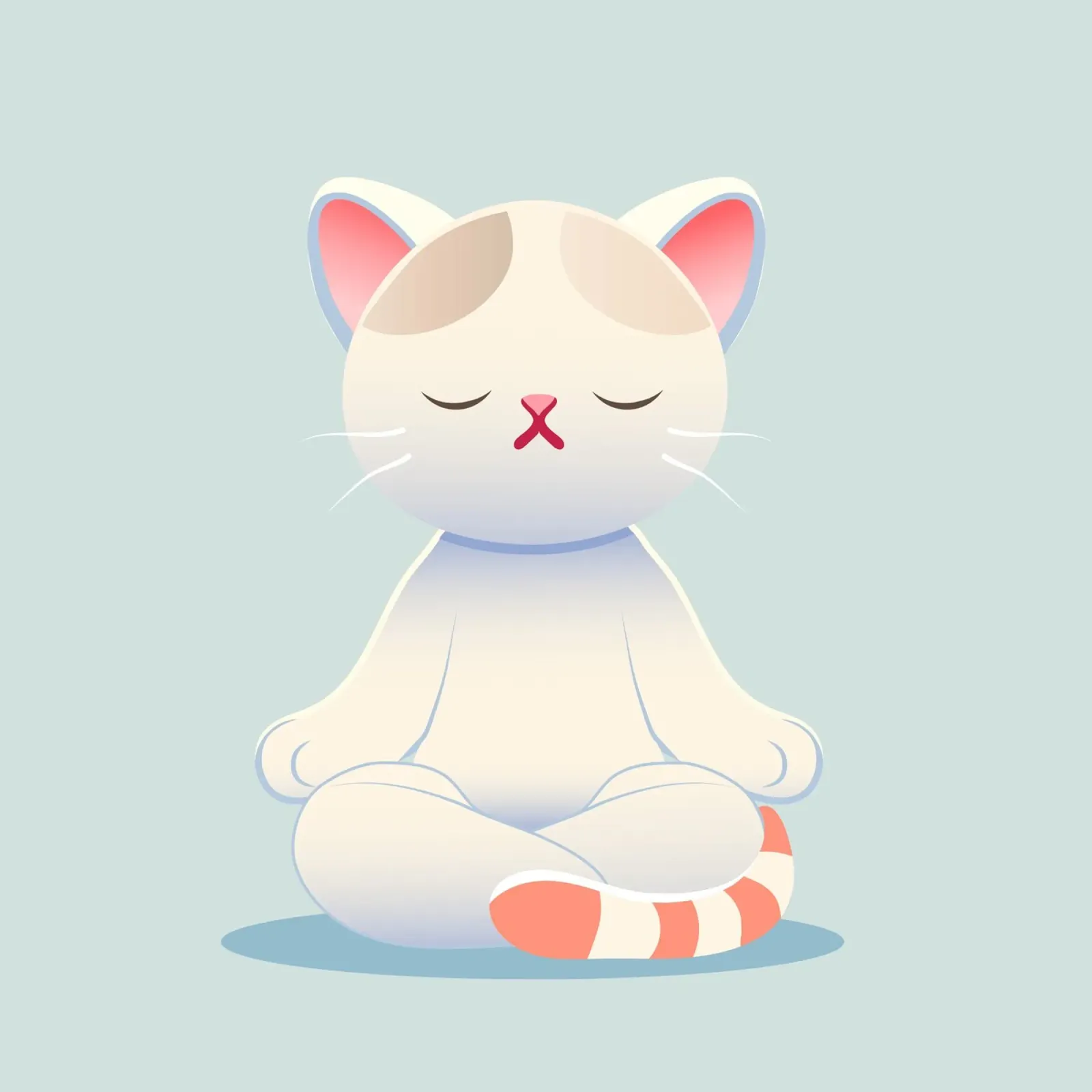 Gatto - Calma meditativa e consapevolezza in colori tenui pellicola backlit da namosh